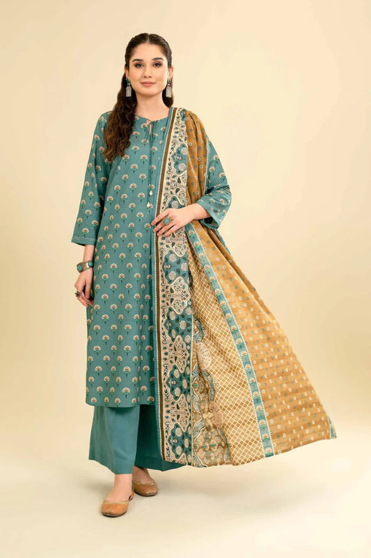 Brand Nishat, Category 3PC, Fabric Digital Printed Khaddar, FC 214 - Rayna Collection